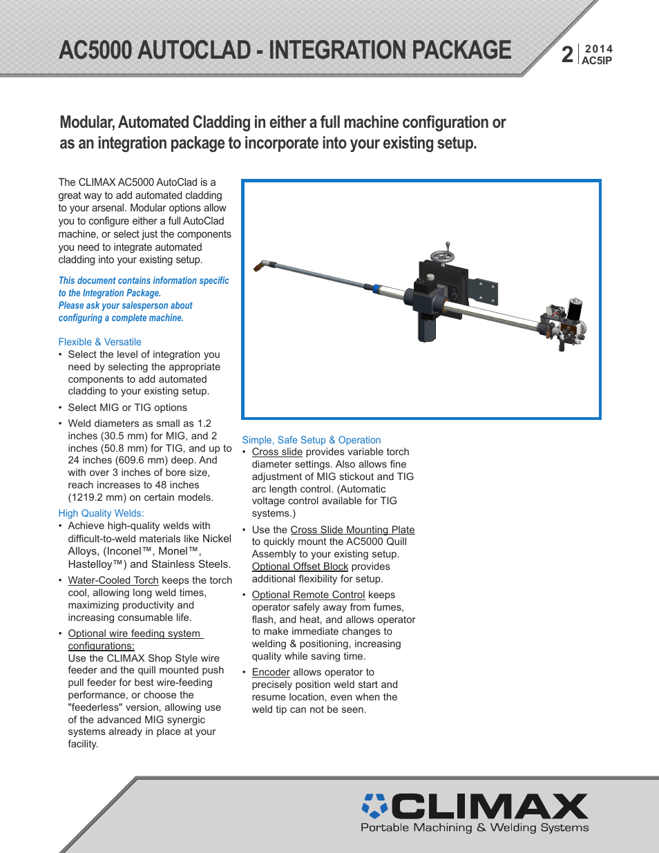 Climax AC5000 AUTOCLAD INTEGRATION PACKAGE User Manual | 6 pages