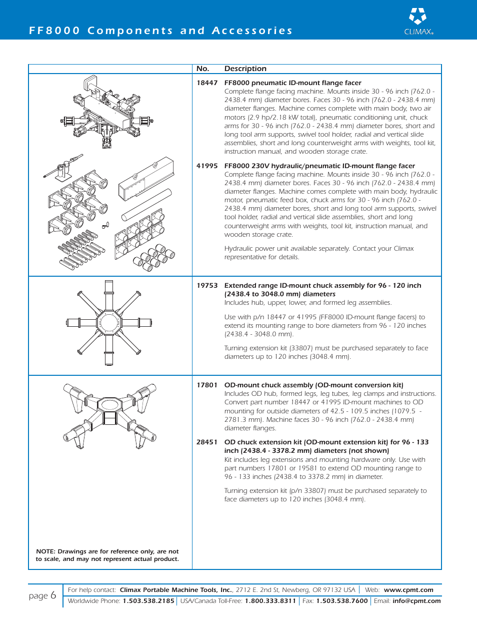 Climax FF8000 PORTABLE FLANGE FACER User Manual | Page 6 / 8