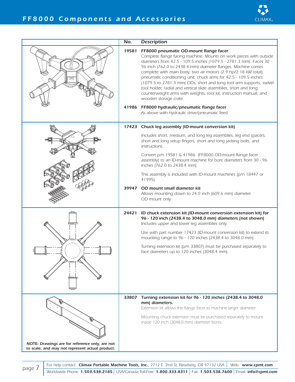 Climax FF8000 PORTABLE FLANGE FACER User Manual | Page 7 / 8