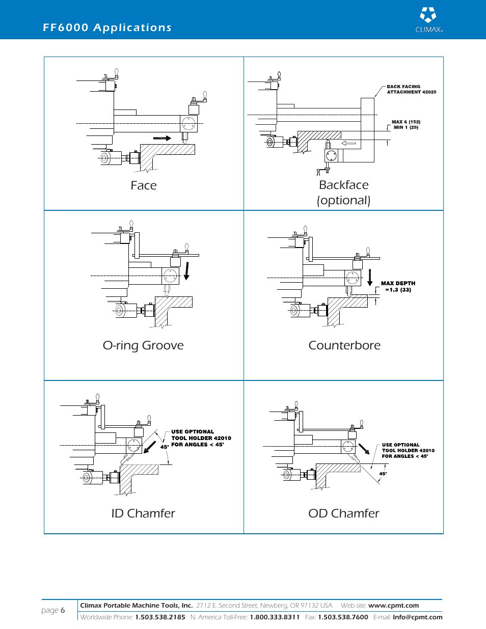 Climax FF6000 PORTABLE FLANGE FACER User Manual | Page 6 / 8