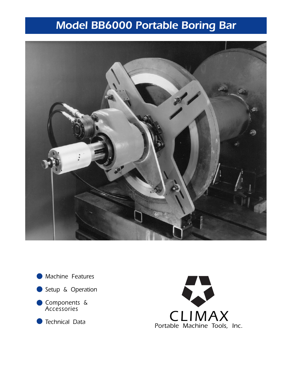 Climax BB6000 PORTABLE LINE BORING MACHINE User Manual | 16 pages