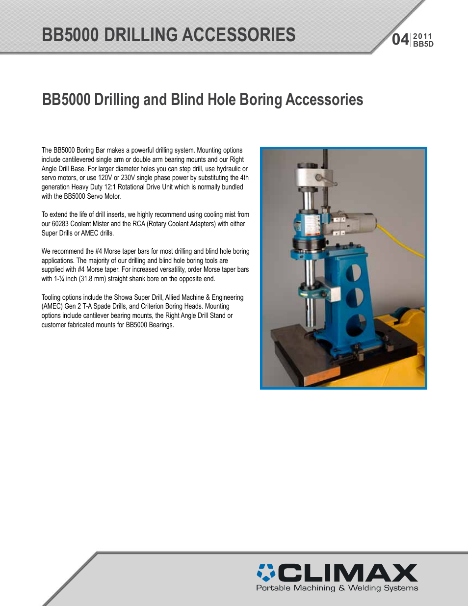 Climax BB5000 Drilling Accessories User Manual | 6 pages