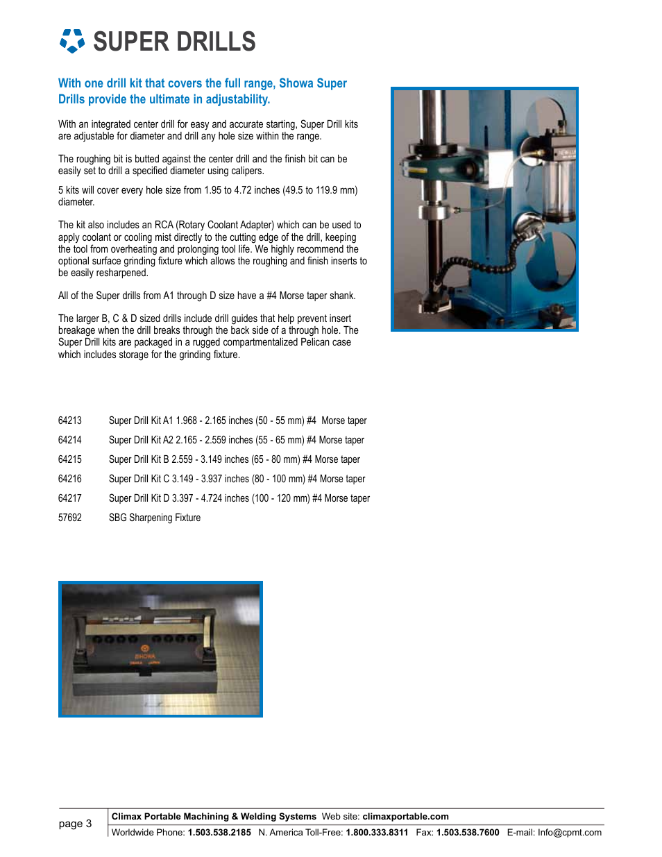 Super drills | Climax BB5000 Drilling Accessories User Manual | Page 3 / 6