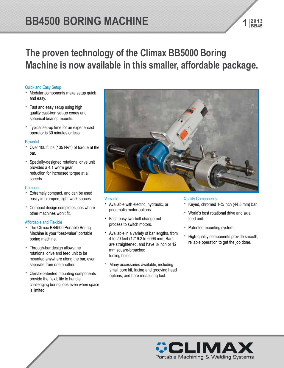 Climax BB4500 LINE BORING MACHINE User Manual | 12 pages