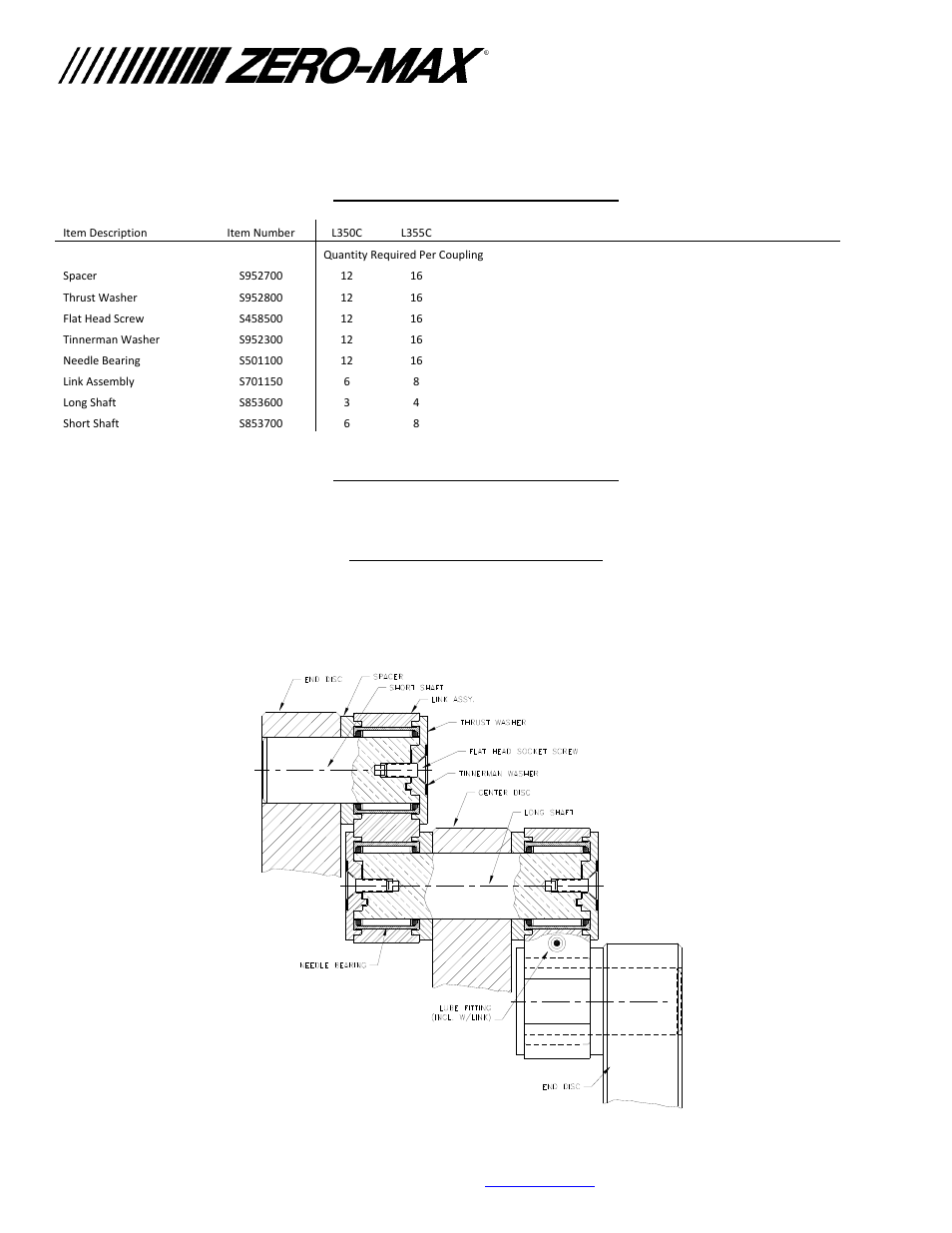 Motion control products | Zero-Max Schmidt Offset Shaft Couplings L355C User Manual | Page 2 / 2