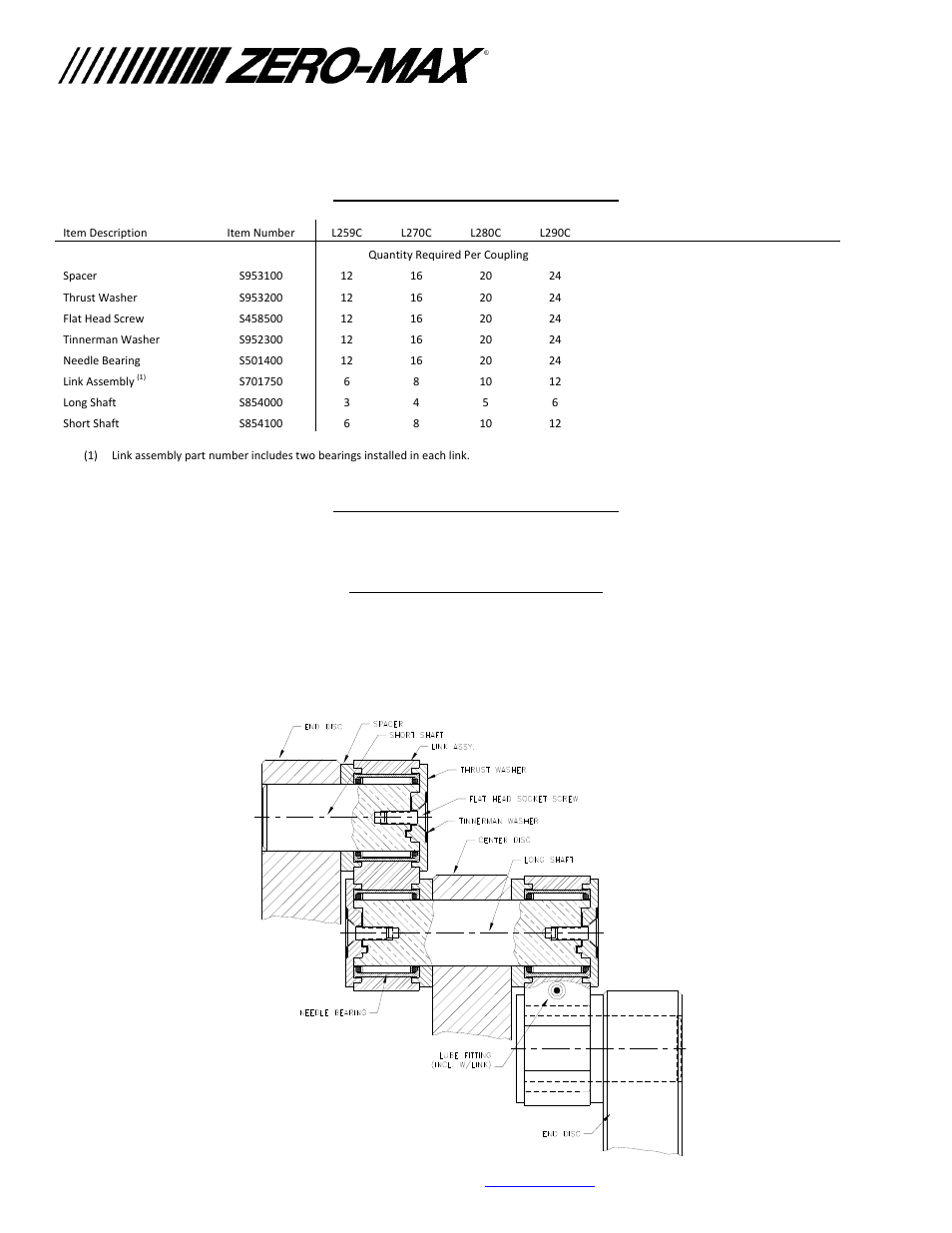 Motion control products | Zero-Max Schmidt Offset Shaft Couplings L290C User Manual | Page 2 / 2