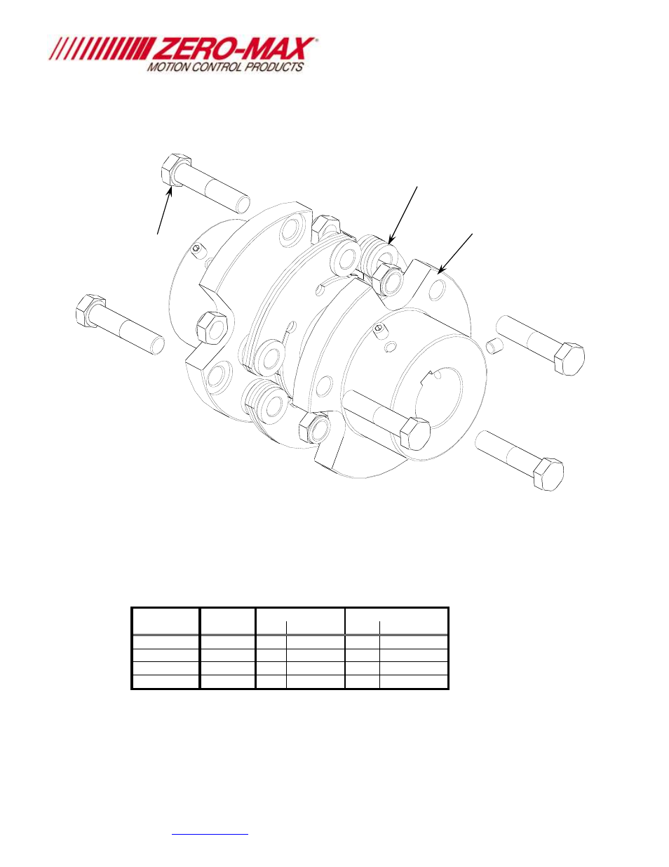 Fig. 5 table 4 | Zero-Max Stainless Steel Single flex six bolt Composite Disc Couplings User Manual | Page 4 / 4