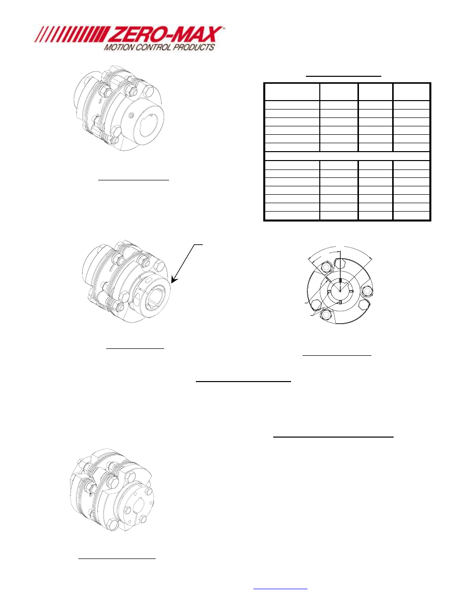 Zero-Max Aluminum Double Flex Six Bolt Composite Disc Couplings User Manual | Page 3 / 4