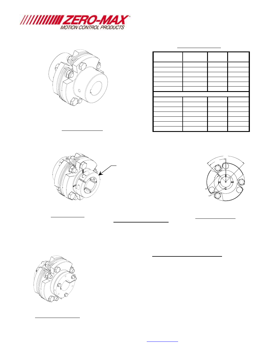 Zero-Max Aluminum Single Flex Six Bolt Composite Disc Couplings User Manual | Page 3 / 4