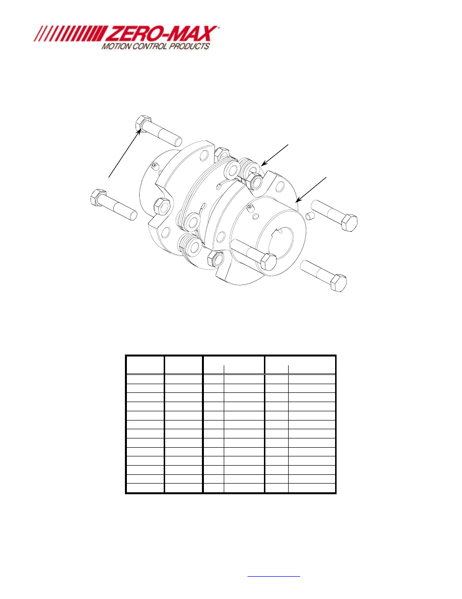 Fig. 5 table 3 | Zero-Max Aluminum Single Flex Six Bolt Composite Disc Couplings User Manual | Page 4 / 4