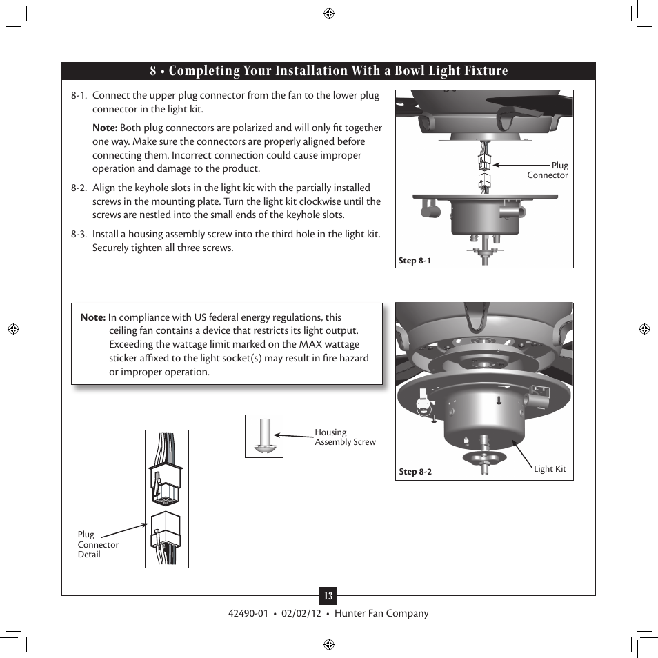 Hunter 28795 54 Barrington User Manual | Page 13 / 16