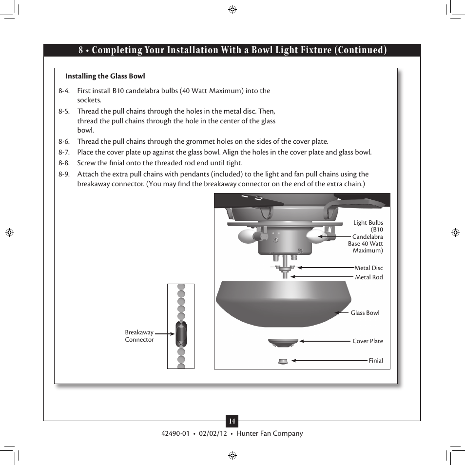 Hunter 28795 54 Barrington User Manual | Page 14 / 16