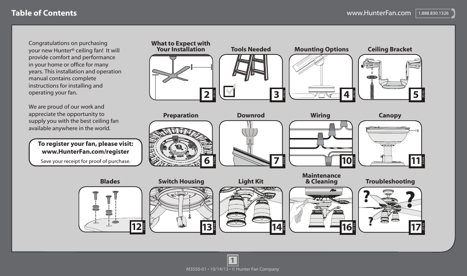 Hunter 54156 60 Rockledge User Manual | 17 pages