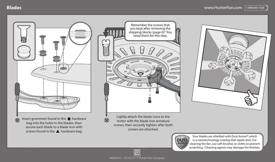 Blades | Hunter 54156 60 Rockledge User Manual | Page 12 / 17