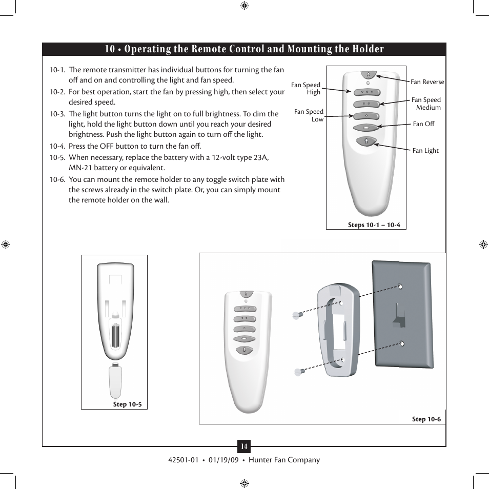 Hunter 21215 61 Fellini User Manual | Page 14 / 16