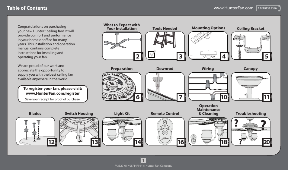 Hunter 55045 64 Torrence User Manual | 20 pages