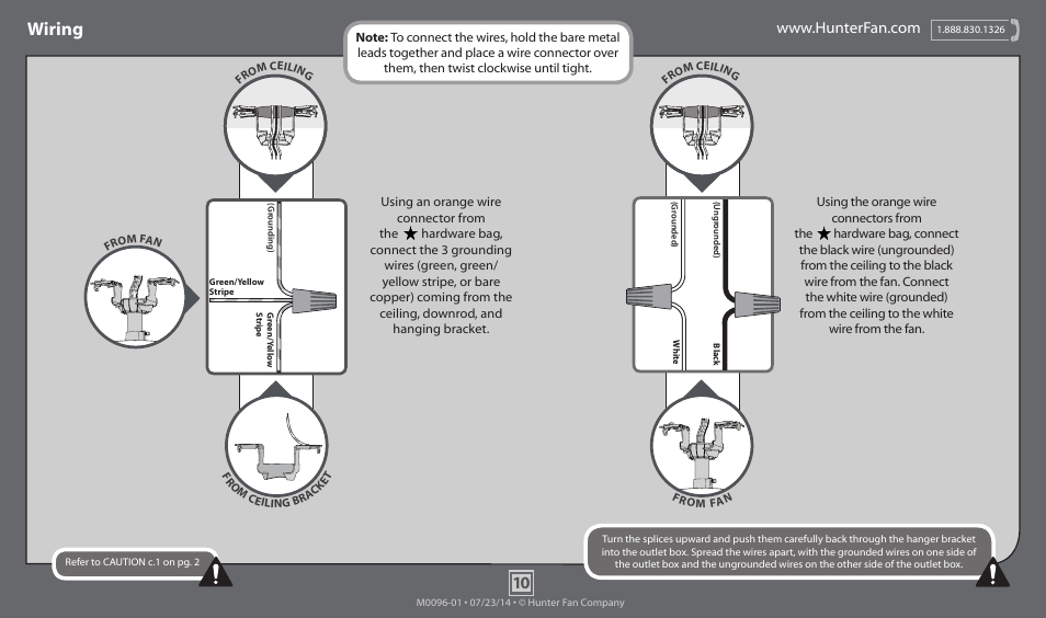 Wiring | Hunter 59133 96 HFC-96 User Manual | Page 10 / 19