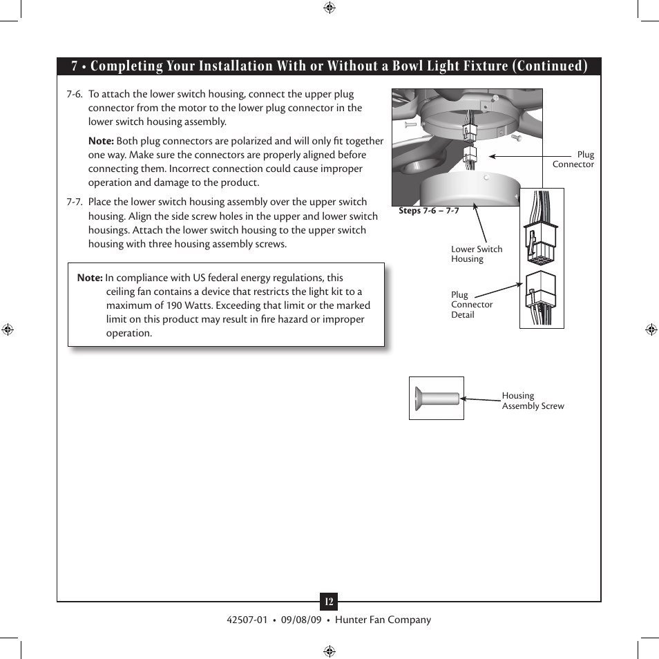 Hunter 21575 52 Auberge User Manual | Page 12 / 16