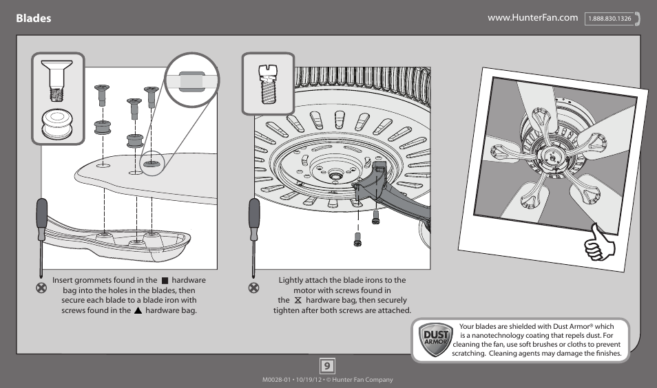 Blades | Hunter 51023 42 Conroy User Manual | Page 9 / 14