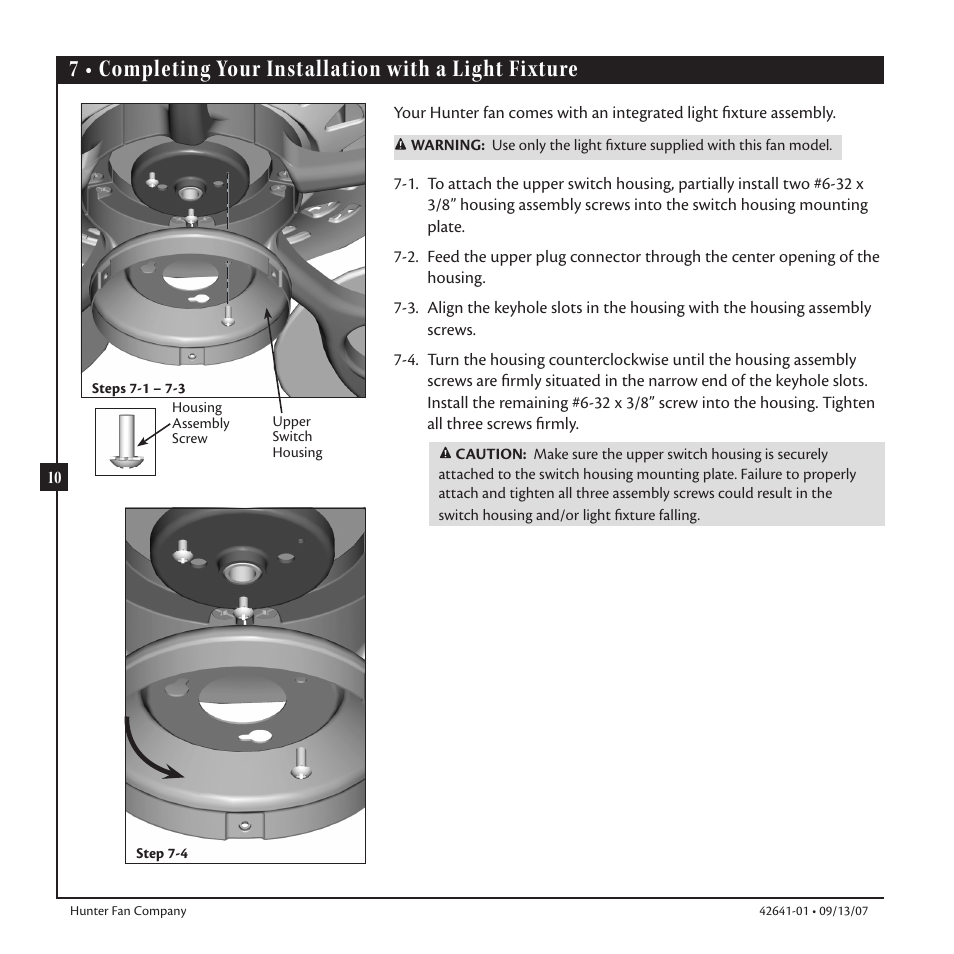 Hunter 26405 52 Architect Series Plus User Manual | Page 10 / 13