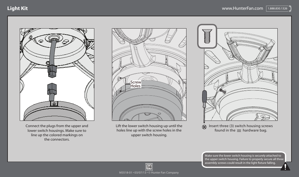 Light kit | Hunter 59015 52 Altitude User Manual | Page 14 / 18