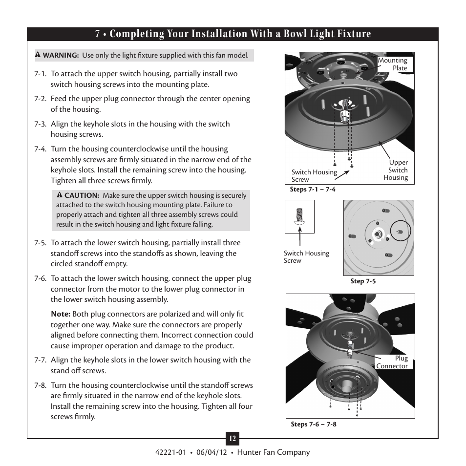 Hunter 59009 52 Allegheny Low Profile User Manual | Page 12 / 15