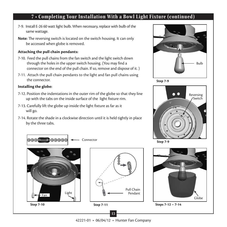 Hunter 59009 52 Allegheny Low Profile User Manual | Page 13 / 15