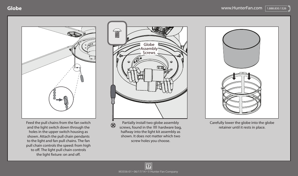 Globe | Hunter 59135 54 Key Biscayne User Manual | Page 17 / 20