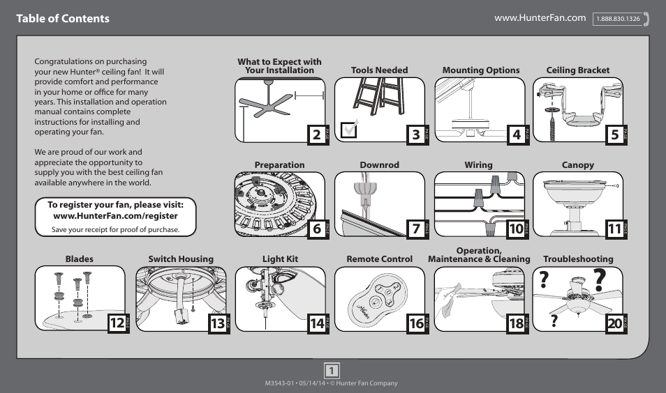 Hunter 53214 54 Granville User Manual | 21 pages