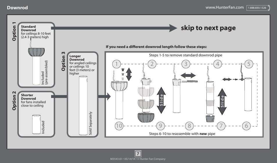 Skip to next page | Hunter 53214 54 Granville User Manual | Page 7 / 21