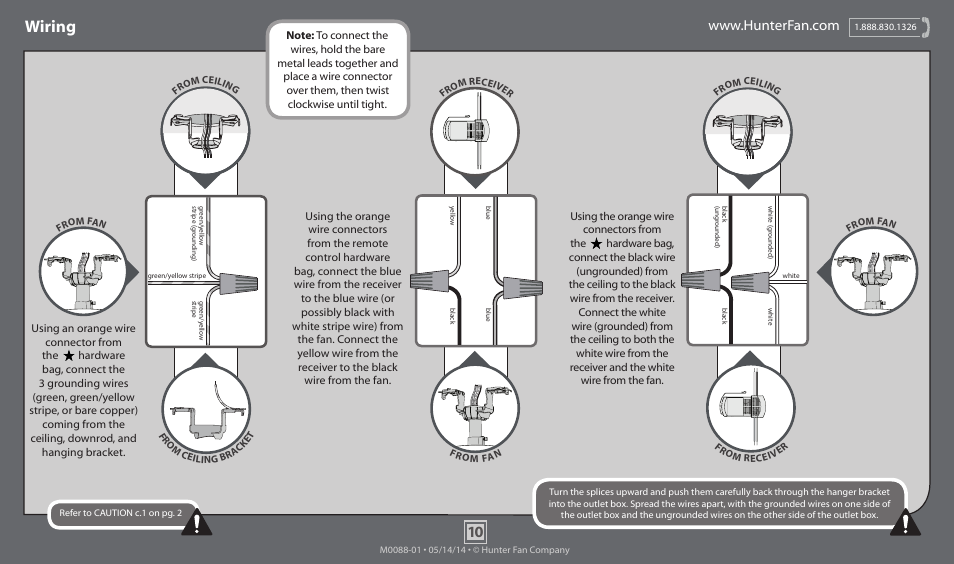 Wiring | Hunter 53258 54 Fallston User Manual | Page 10 / 19