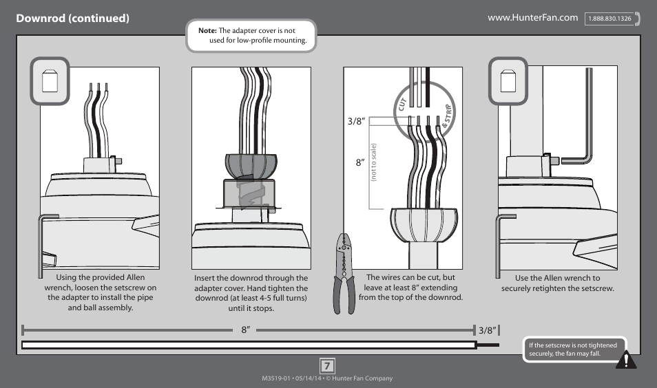 Downrod (continued) | Hunter 59054 54 Eurus User Manual | Page 7 / 17