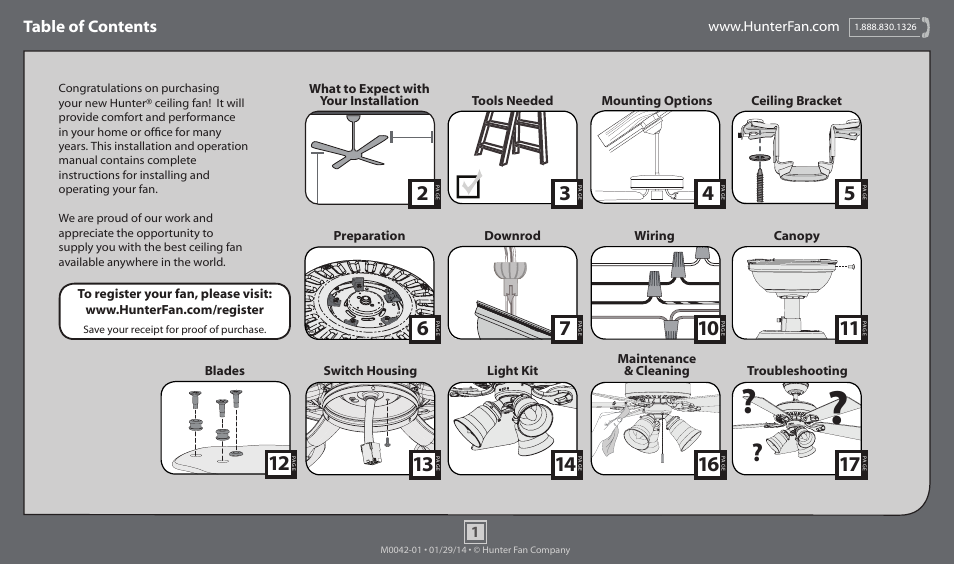 Hunter 53078 42 Beacon Hill User Manual | 17 pages