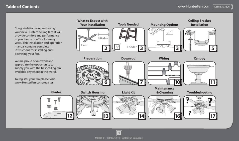 Hunter 51003 34 Carmen User Manual | 17 pages