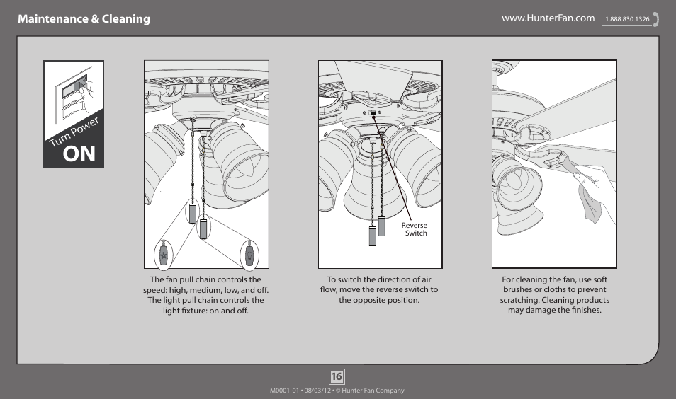 Maintenance & cleaning | Hunter 51003 34 Carmen User Manual | Page 16 / 17