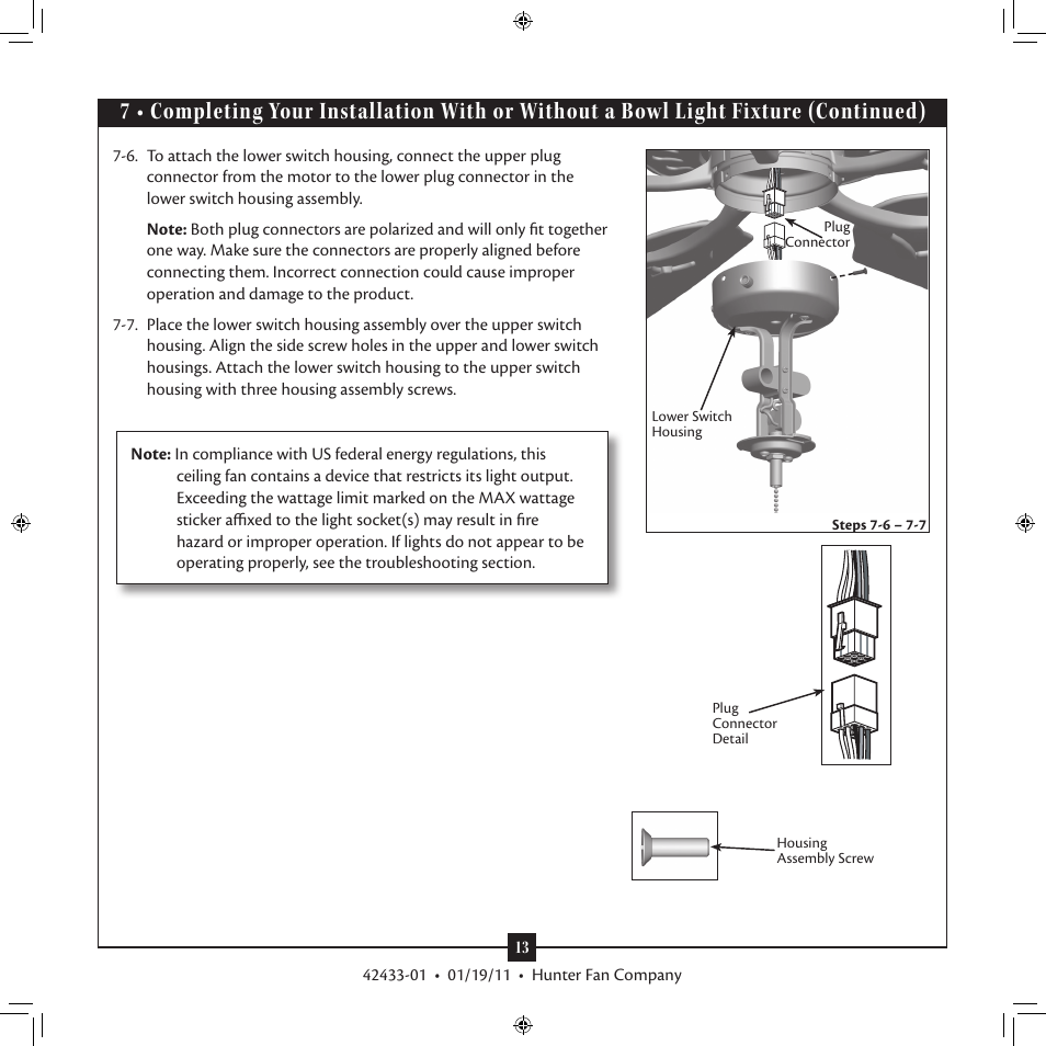 Hunter 28670 52 Ballantyne User Manual | Page 13 / 17