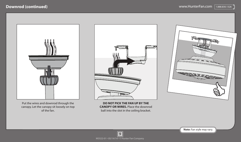 Downrod (continued) | Hunter 59013 52 Contempo User Manual | Page 9 / 18