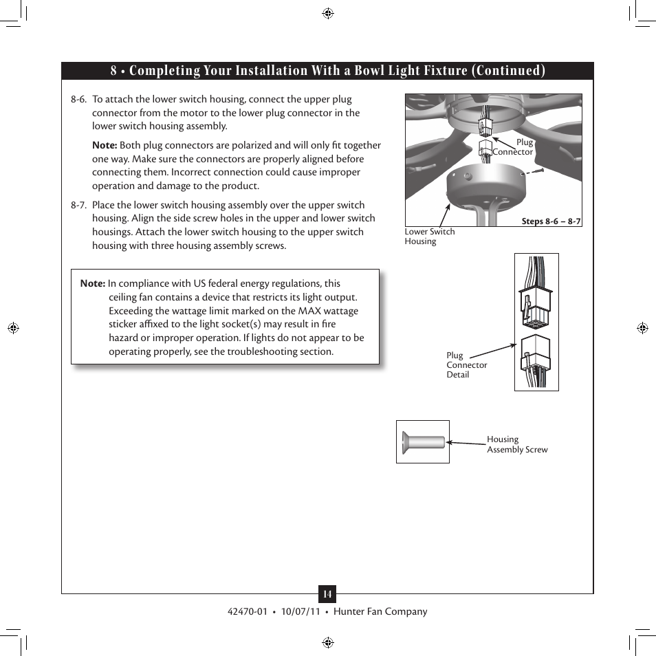 Hunter 28752 52 Conlee User Manual | Page 14 / 18