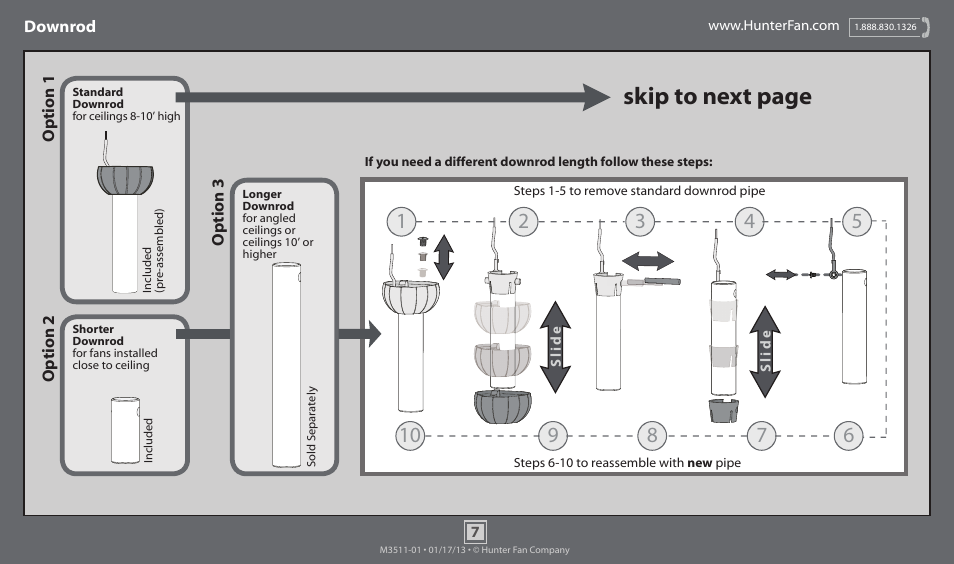 Skip to next page | Hunter 53022 52 Cape Breton User Manual | Page 7 / 17