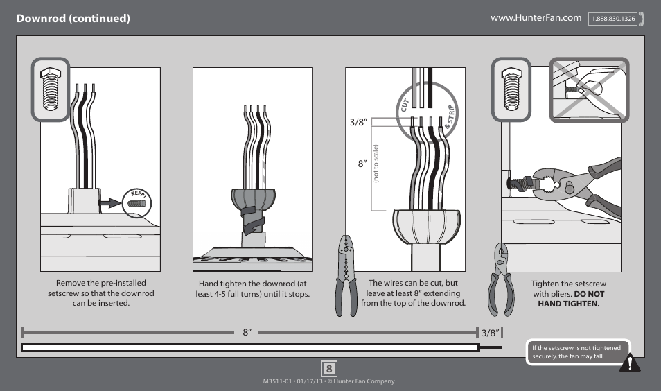 Downrod (continued) | Hunter 53022 52 Cape Breton User Manual | Page 8 / 17