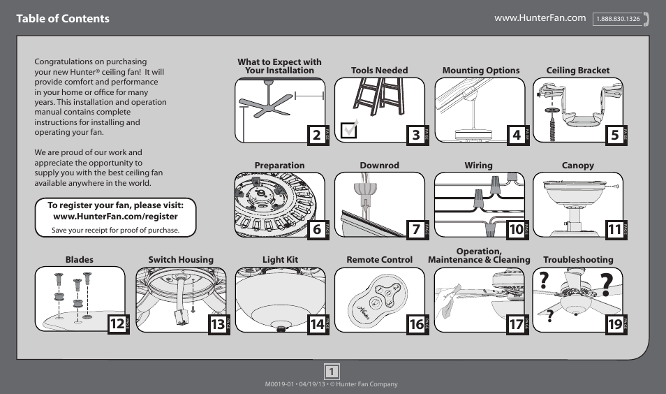Hunter 53032 52 Fairhaven User Manual | 19 pages
