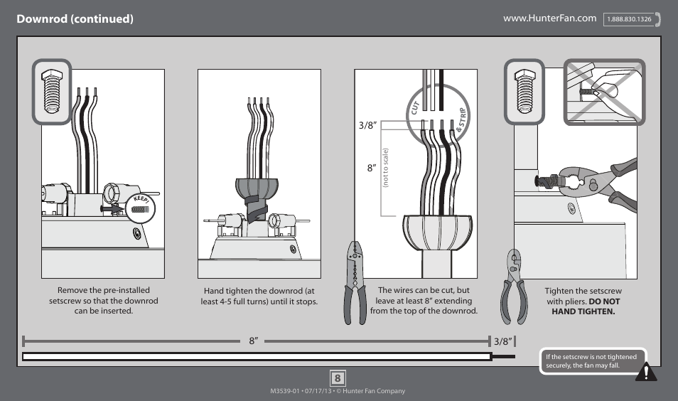 Downrod (continued) | Hunter 59010 52 Domino User Manual | Page 8 / 18