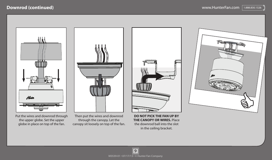Downrod (continued) | Hunter 59010 52 Domino User Manual | Page 9 / 18