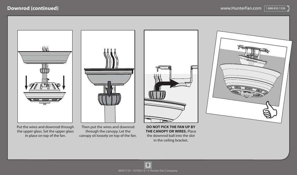 Downrod (continued) | Hunter 59514 52 Cornelius User Manual | Page 9 / 18