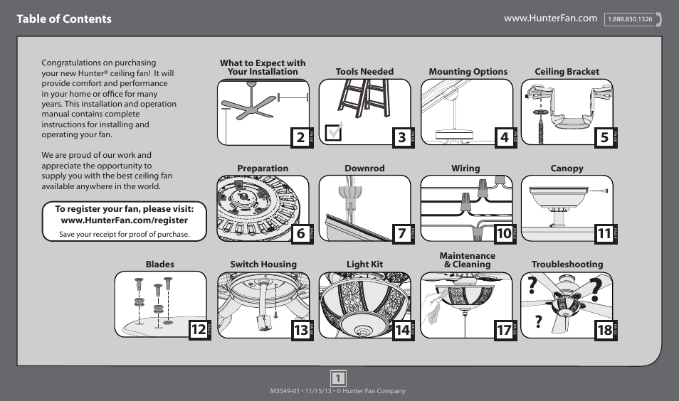 Hunter 59539 52 Hazelwood User Manual | 18 pages