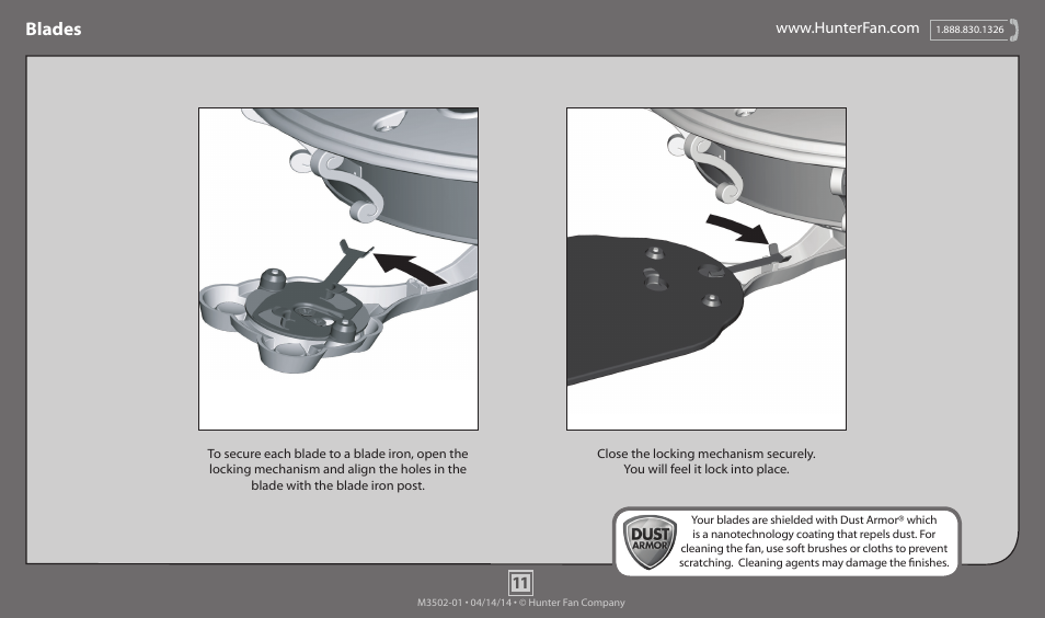 Blades | Hunter 59515 52 Five Minute Fan User Manual | Page 11 / 13