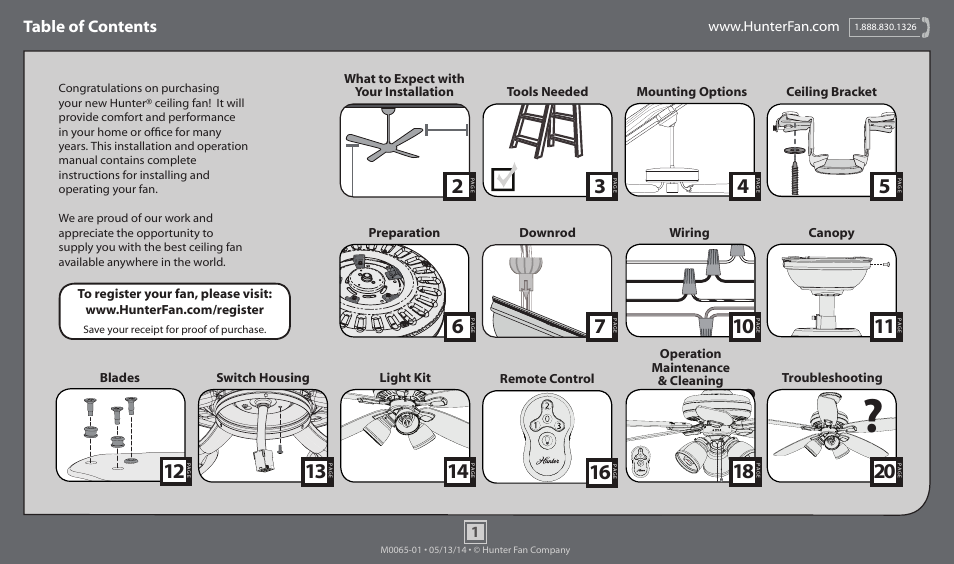 Hunter 52005 52 Highbury User Manual | 20 pages