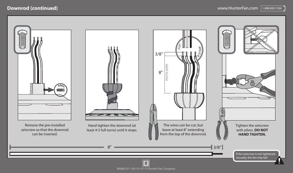 Downrod (continued) | Hunter 52005 52 Highbury User Manual | Page 8 / 20