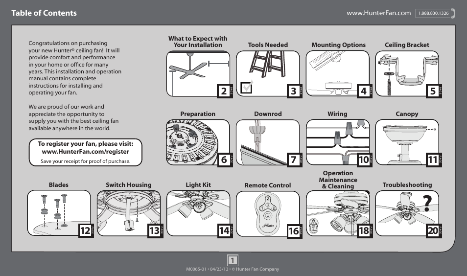 Hunter 52007 52 Highbury User Manual | 20 pages