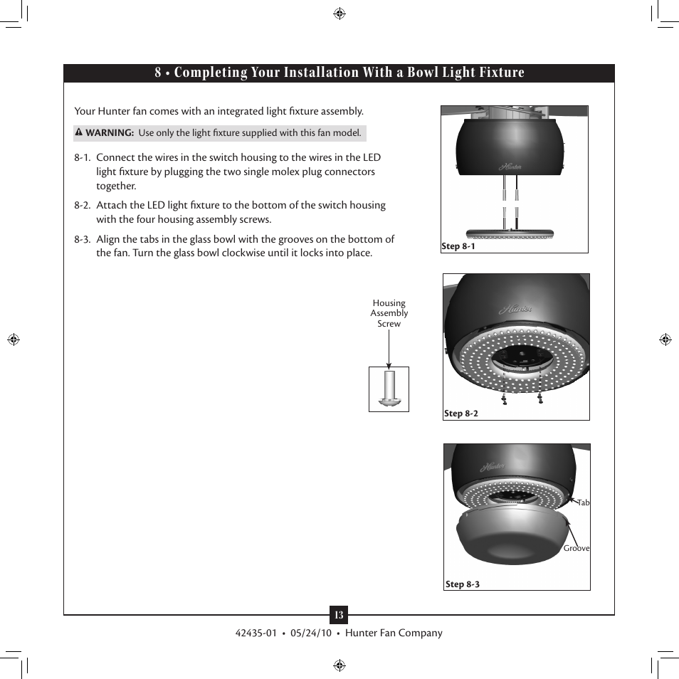 Hunter 28671 52 Infiniti User Manual | Page 13 / 16